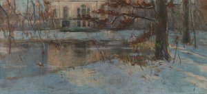 Corner of a Pond, Snow (Country House and Park under the Snow) by Albert Baertsoen