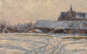 Snow, in the Afternoon (Village under the Snow) by Albert Baertsoen