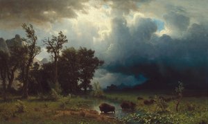 Buffalo Trail: The Impending Storm by Albert Bierstadt