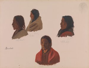 Studies of Indian Chiefs Made at Fort Laramie, ca. 1859 by Albert Bierstadt