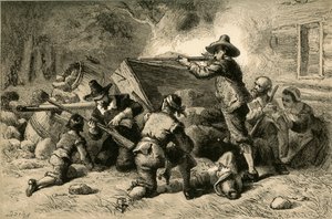 Virginians Defending Themselves Against Indians, 1877 by Albert Bobbett