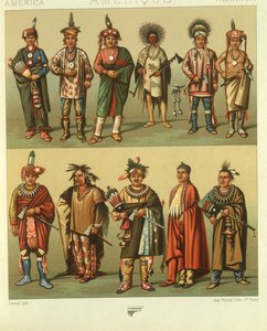 Illustration of North American Indians from Kansas and Nebraska by Albert Charles August Racinet
