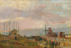 The Rustic Bridge Near Rouen by Albert Charles Lebourg