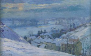 The Village of Herblay Under Snow