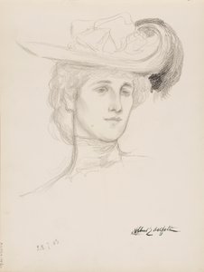 Woman with a Hat (Mme Flore Deschamps?) by Albert Edelfelt