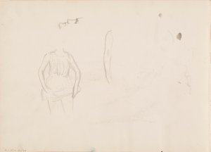 Woman Lifting Her Hem, Face, Arm