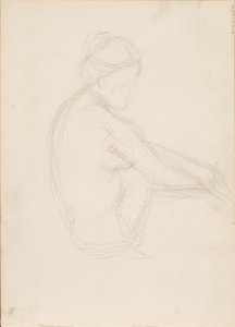 Sitting Nude by Albert Edelfelt