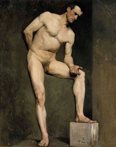 Male Model, Academy Study by Albert Edelfelt