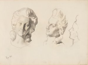 Masks, Sketch / 18th Century (Rococo), Sketch by Albert Edelfelt