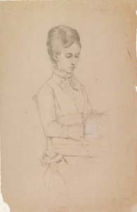 Portrait of a Woman Reading by Albert Edelfelt