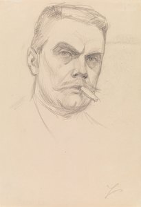Self-Portrait with a Cigar by Albert Edelfelt