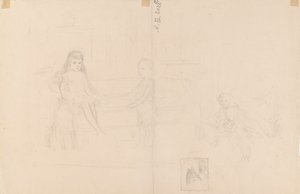 Sketch for Michael and Xenia, Children of Tsar Alexander III by Albert Edelfelt