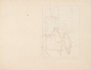 Sketch for Michael and Xenia, Children of Tsar Alexander III by Albert Edelfelt