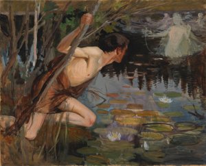 Youth and a Mermaid, Sketch by Albert Edelfelt