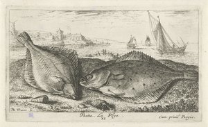 Two Flatfish on the Beach (Saltwater Series) by Albert Flamen