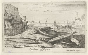 Six Smelts on the Beach (series title: Fish and Other Sea Creatures - Saltwater Second Series) by Albert Flamen