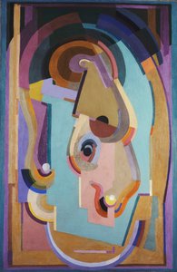 Purple and Green Composition by Albert Gleizes