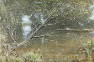 A Thames Backwater by Albert Goodwin