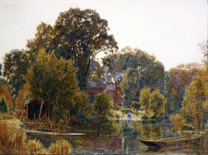 Aspen Trees in Autumn by Albert Goodwin