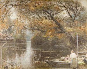 Autumnal Glow by Albert Goodwin