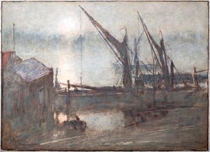 Fog on the River, Cheyney Walk, Chelsea by Albert Goodwin