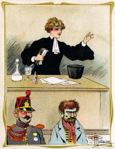 A woman lawyer with a beautiful face, pleads and defends her client looks patient by Albert Guillaume