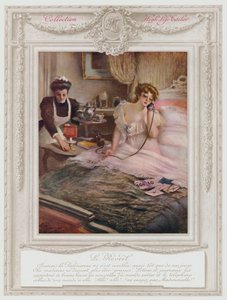 Belle Epoque Paris, Fashionable lady waking up by Albert Guillaume