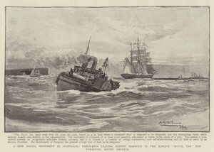 A New Social Movement in Australia, Emigrants leaving Sydney Harbour in the Barque Royal Tar for Paraguay, South America by Albert Henry Fullwood
