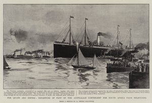 For Queen and Empire, Departure of Part of the Australian Contingent for South Africa from Melbourne by Albert Henry Fullwood