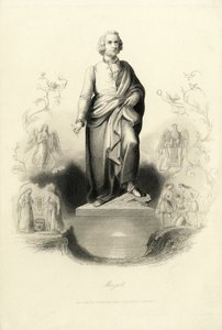 Mozart Monument at the Mozartplatz, 1842