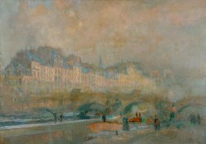 Paris, the Monnaie Lock; Winter Sun, or View of the Po by Albert Lebourg