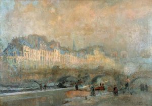 Paris, the Monnaie Lock; Winter Sun, or View of the Pont Neuf by Albert Lebourg