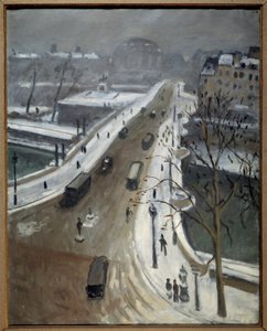 Bridge Neuf in Paris under the Snow by Albert Marquet