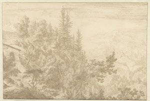 Mountain Landscape with a View of the Loibl Pass by Albert Meyering