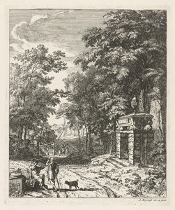 Two People by a Tomb Monument (Landscapes series)