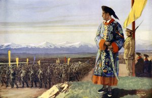 A British Boy reviews his Chinese Army by Albert Morrow