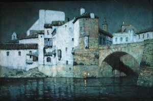 Moonlight, Puente Genil, Spain by Albert Moulton Foweraker