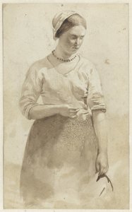 Standing Young Woman by Albert  Neuhuys