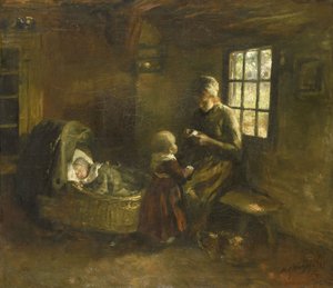 At the Cradle by Albert Neuhuys