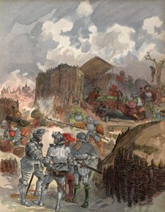 Bayard at the siege of Mezieres, illustration from 