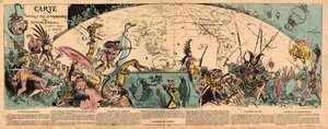 Map of the Very Extraordinary Travels of Saturnin Farandoul by Albert Robida