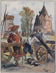 Illustration for Le Capitaine Bellormeau by and illustrated by A. Robida (color lithograph) by Albert Robida