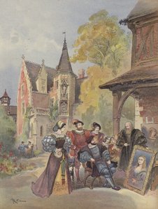 The King Buying the Mona Lisa from Leonardo da Vinci by Albert Robida