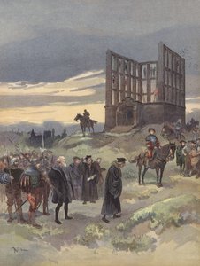 The Superintendent Semblancay Condemned to Death, Ascends the Gibbet of Montfaucon by Albert Robida