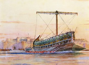 Assyrian Galley by Albert Sébille