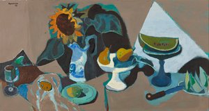 Still Life with Sunflower by Alberto Morrocco