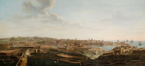 One of a set of seven views of Valletta, Malta and its environs, c.1753 by Alberto Pullicino