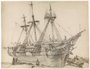 A Three-Master by Albertus van Beest