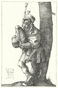 Bagpiper by Albrecht (after) Durer or Duerer