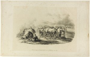 Bivouac of the Dragons of the Italian Guard near Wittenberg on the Tenth of June by Albrecht Adam